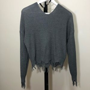 Urban Planet Cropped Hoodie With Distressing